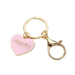 2025 goutte à goutte <span class=keywords><strong>d</strong></span>'huile saint valentin cadeau en forme de coeur cercle rond miel pendentif alliage porte-clés porte-clés sac pendentif accessoires - Product Image 5