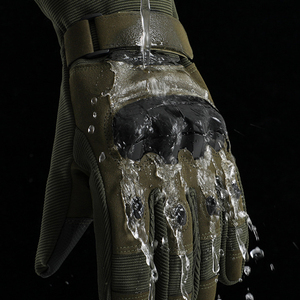 DFU147 <b>Brown</b> Tactical Gloves <b>Tan</b> Leather Winter Outdoor Non-Slip Grip Protection - Product Image 5