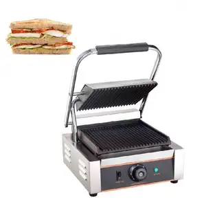 Venda quente grelha sanduicheira máquina panini panini prensa grelha sanduicheira ranhurada com melhores preços