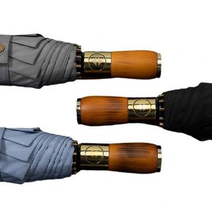 Parapluie pliant professionnel Ten-Bone pour homme, 70 % entièrement automatique, grand format, robuste, renforcé, coupe-vent, design simple et élégant - Product Image 4