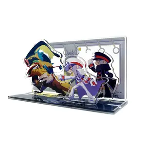 Privado de acrílico transparente de pantalla con Standee de personaje de dibujos animados soporte llavero