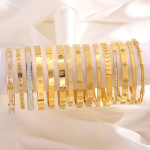 Thép không gỉ CZ Vòng đeo tay cho phụ nữ xỉn kháng đầy đủ pavé thiết lập Bangle - Product Image 3