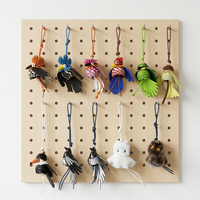 Porte-clés de sac Weilei en cuir véritable, motif oiseau, plumes superposées, luxe, fait main, cadeau haut de gamme, vente en gros OEM