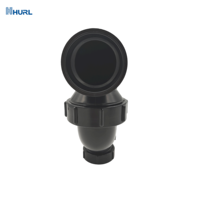 Sifón en P con Unión y Tapón de Limpieza, Accesorios de Tubería de ABS Negro para Drenaje, Aguas Residuales y Ventilación, SCH40, Accesorios Sanitarios