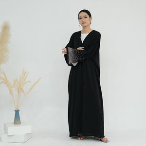 ชุดเดรสยาวสไตล์มุสลิมอาบายะห์แบบสุภาพเรียบร้อย2024มุสลิมแบบดั้งเดิมประดับพลอยเทียมอิสลามหรูหรา - Product Image 3