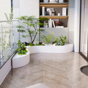 Jardinières en fer forgé sur pied, forme irrégulière, pour balcon, cour et jardin, en métal courbé, style boîte à fleurs. - Product Image 3