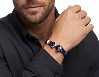 Bracelet en corde tressée avec fermoir ancre, cordon bleu marine, bijoux de mode nautique et de surf, vente en gros, cadeau personnalisé pour hommes
