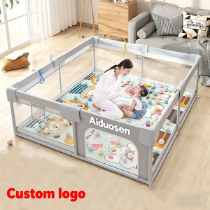 Parque <span class=keywords><strong>infantil</strong></span> de malla transparente moderno para niños y niños pequeños, parque <span class=keywords><strong>infantil</strong></span> de <span class=keywords><strong>madera</strong></span> y plástico para bebés, característica de seguridad para interiores y exteriores para uso en dormitorio - Product Image 3