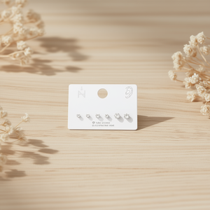 Orecchini a bottone in cristallo Zina da 3 mm, 4 mm, 5 mm, in acciaio inossidabile, con sfera rotonda, minimalisti, per donna, da indossare tutti i giorni - Product Image 3