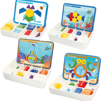 Rompecabezas de Formas Geométricas, Bloques Magnéticos de Plástico para Niños, Juego Educativo de Combinación de Patrones Geométricos, Juguete de Aprendizaje Montessori