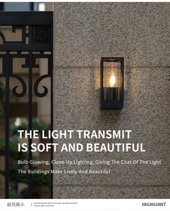 Không thấm nước rustproof nhôm Retro Tường Đèn lồng rõ ràng thủy tinh trang trí ngoài trời thiết bị chiếu sáng Tường sconces - Product Image 2