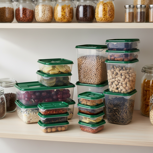 Juego de Cocina de 17 Piezas, Recipientes Duraderos de Plástico para Almacenamiento de Alimentos, Tapas Transparentes, Diseño Apilable, Recipientes Sellados para - Product Image 4