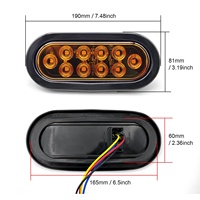 Feux de position latéraux ovales LED de 6 pouces de haute qualité pour camion, lampe d'avertissement de cabine en PC ABS, éclairage de signalisation extérieur à montage Oliver