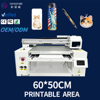 Printer UV Flatbed Inkjet 6050 Termurah untuk Botol, Printer UV untuk Kaca, Akrilik, Casing Ponsel, Mesin Cetak Logam dengan Fungsi Pembersihan