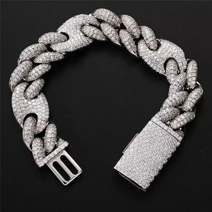 Pulsera de Eslabones Cubanos de Moissanita Premium, Fabricada en Plata de Ley 925 con Piedras VVS para Hombre y Mujer - Product Image 2