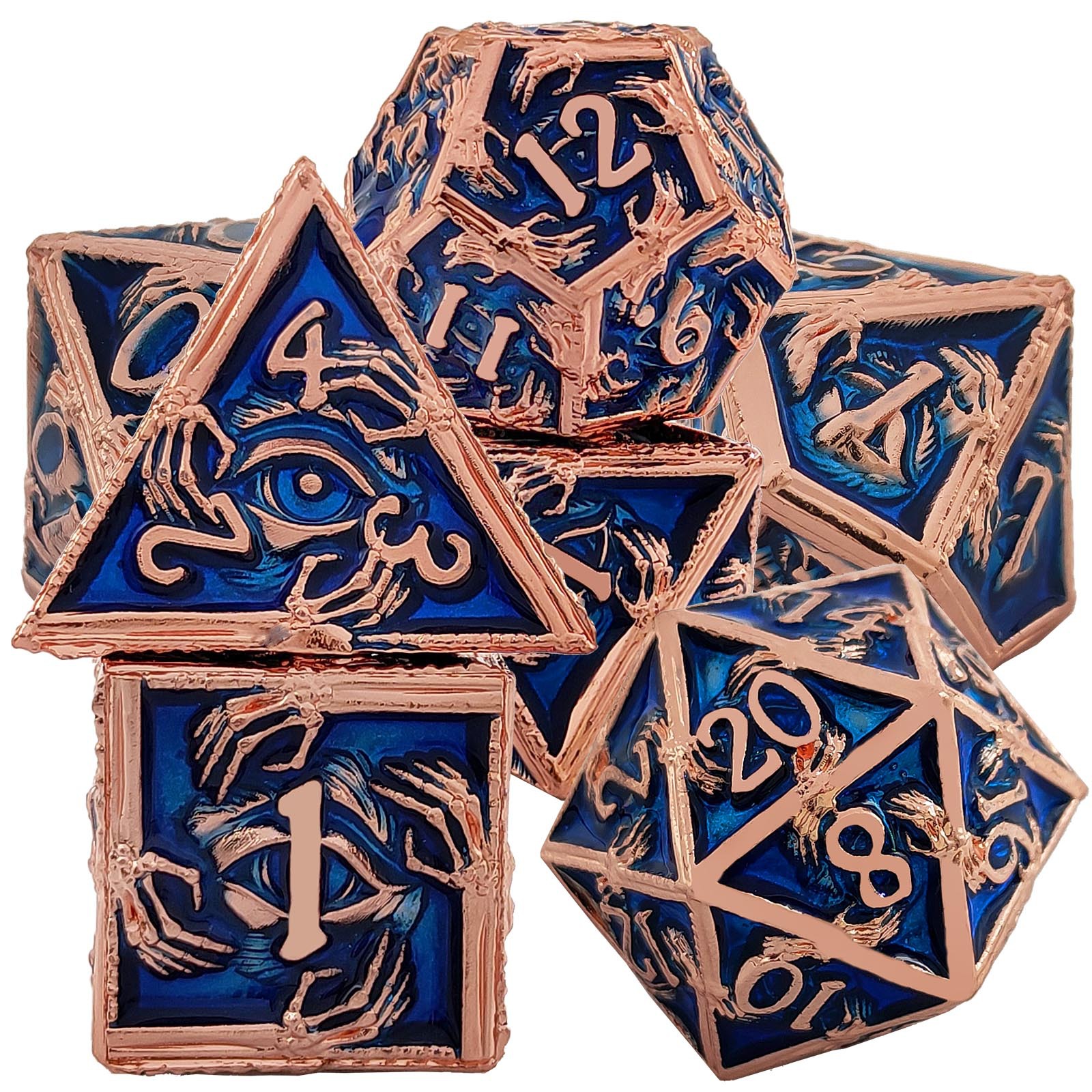 Red copper sapphire blue