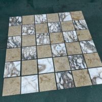 Carrelage en marbre à carreaux combinant le marbre beige égyptien naturel et le Calacatta Viola