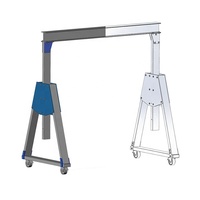 2 tonnen Aluminium mini overhead tragbare mobile hoist portalkran für verkauf mit kette block