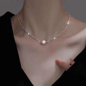 Silbermünzen, <span class=keywords><strong>Shifa</strong></span>-Perlenkette, Nicht-verblassende Schlüsselbeinkette für Damen, Leichter Luxus, Nischen-Stil - Product Image 6