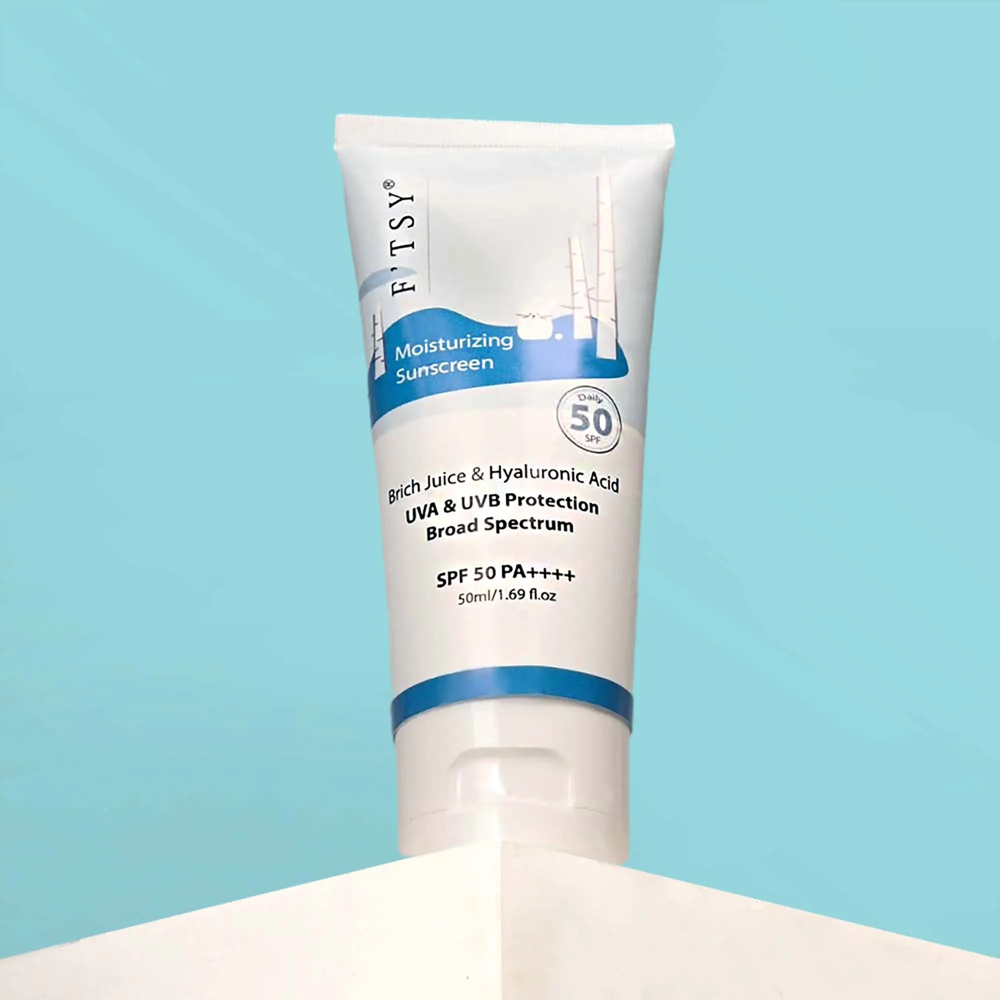 Custom LOGO Birch Juice Moisturizing Sunscreen SPF50+ PA++++ Strong UV Protection Ocean Friendly-Reef Safe Facial Sunscreen