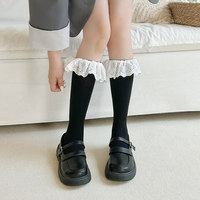Chaussettes mi-mollet et hautes respirantes, antibactériennes, absorbant la transpiration, tricotées, pour femmes et jeunes filles, printemps-automne, décontractées, taille régulière