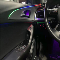 Lumière d'ambiance pour voiture à 3 zones avec effet de poursuite des couleurs, 18 en 1, bande LED acrylique, contrôle intelligent par application, lampe intérieure