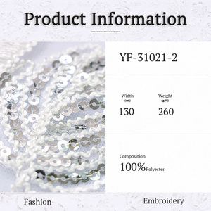 Últimos productos, tela de encaje de lentejuelas personalizada, tela bordada de lentejuelas de plumas románticas elegantes para vestido de mujer - Product Image 4