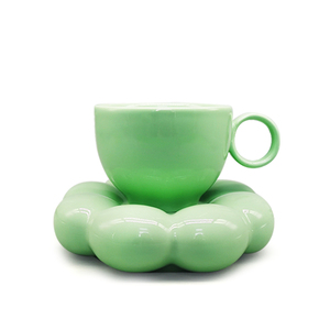 2023 새로운 디자인 INS 그물 빨간 마카롱 시리즈 세라믹 컵 해바라기 커피 세라믹 컵과 접시 - Product Image 6