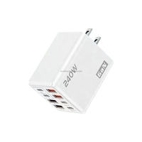Chargeur rapide USB-C GaN 240W avec 8 ports USB Type-C PD, compatible avec les prises EU, US et UK, charge rapide QC 3.0, adaptateur secteur