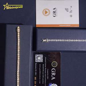 Бижутерия из США, 3 мм, браслет из муассанита, Теннисный Браслет круглой огранки, серебряный браслет с бриллиантами в стиле хип-хоп, 925 - Product Image 6