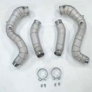 304 Stainless Steel High Performance Heat Shield Exhaust Downpipe for Mercedes Benz W205 C63 - Product Image 1