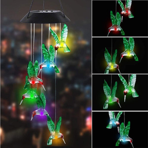 Carillon solaire lumineux LED à changement de couleur progressif, <span class=keywords><strong>colibri</strong></span>, papillon, boule en EVA, cadeau de Noël pour jardin, extérieur - Product Image 3