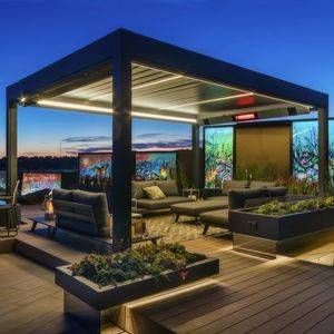 מודרני אלומיניום נשלף פטיו סוכך אוטומטי ממונע תריסי חיצוני פרגולה - Product Image 6