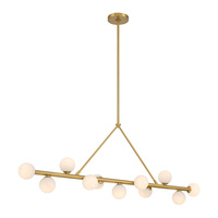 Lustre linéaire moderne en verre de style nordique, finition dorée, lampe suspendue inclinée en métal pour table à manger, salon, hôtel