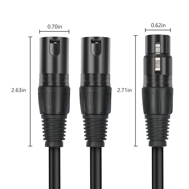Hot Sale Balanced 3-Core XLR Female to Dual XLR Male Microphone Cable One Female Two Male Mixer Video & Audio Cables