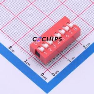 SMQS-08R-TP DIP Switch Switch ( Type: Flat Toggle, Raised Type )( Number of Switch Sections: 8 )( Lead Spacing: 2.54mm ) - Product Image 1