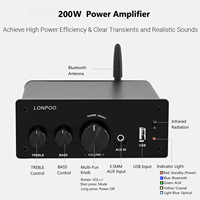 100W*2 Kablosuz 5.0 HIFI Güçlü Ev Amfisi 2.0 Kanal Ses Stereo Ekolayzırlı Amfi Alıcısı OEM Marka Özel Kalıp CN/GUA