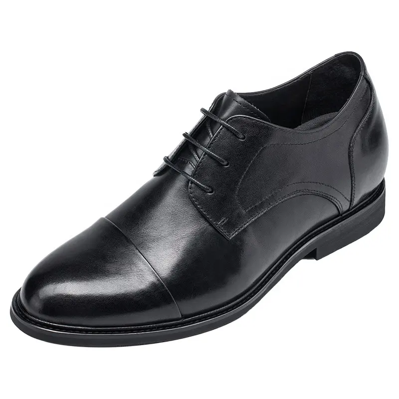 Dantel-up Derby ayakkabı yüksekliği artan elbise ayakkabı erkekler için popüler hakiki deri PVC kış ayakkabı inek deri kauçuk CF CN;GUA