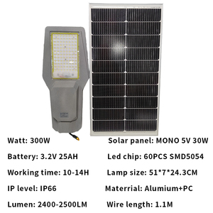 ไฟถนนโซลาร์เซลล์แบบแยกส่วน 200W/300W/400W/500W DC IP65 ความสว่างสูง 5054 LED ตัวเรือนอะลูมิเนียม มาตรฐาน RoHS พร้อมแบตเตอรี่สำหรับให้แสงสว่างบนถนน - Product Image 6