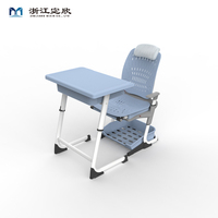 Ensemble de mobilier scolaire : Bureau et chaise pour étudiant, réglables en hauteur, table d'étude pour enfants avec panier de rangement, bureau de sieste durable