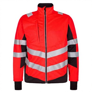 Chaleco de Seguridad de Alta Visibilidad para Hombre, Rojo, Transpirable, de Algodón, Clase 2 ANSI, Impermeable, Reflectante, Ropa de Trabajo - Product Image 2
