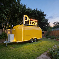 Food Truck avec Four à Pizza Entièrement Équipé, Camion BBQ Mobile, Cuisine Mobile de Concession, Chariot à Pizza et Café, Remorque Alimentaire