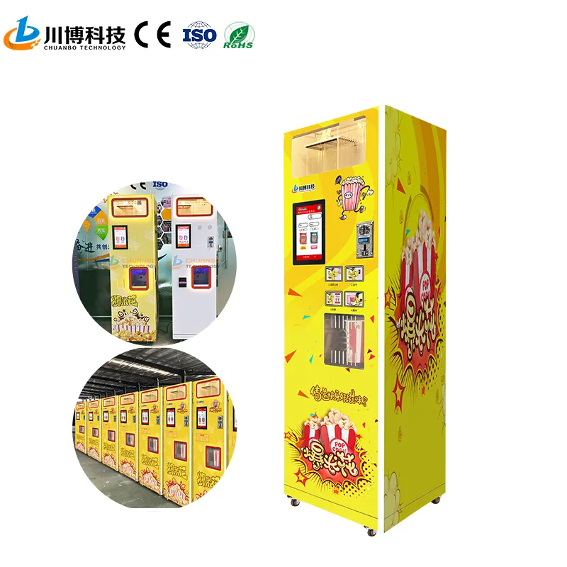 Автоматический многоароматный автомат для попкорна, торговый автомат для попкорна с большой емкостью