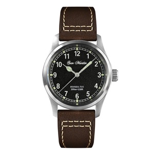Montre pilote pour homme San Martin SN0034-G-A, mouvement à quartz RONDA 715, cadran à motif flamme, style simple et tendance, 10 bars, lumineuse - Product Image 1