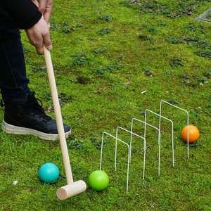 Nouvel ensemble de croquet pour enfants 2026 avec balles, piquets et buts en <span class=keywords><strong>bois</strong></span> – Idéal pour jouer en extérieur sur pelouse – Structures de jeu parfaites - Product Image 3
