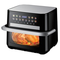 Horno Freidora de Aire Digital de 10L de Gran Capacidad, Sin Aceite, Saludable, con Puerta de Cristal de Visión Completa y Pantalla Táctil de 2000W