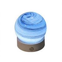 Lampe Planète Cool en Verre, Lampe Lune, Veilleuse, Décoration de Bureau et de Chevet, Lampe de Table pour Chambre, Cadeau Créatif Style Instagram