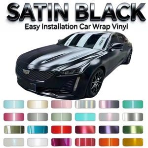 Pellicola Vinilica Decorativa per Auto in PET Satinato Nero, Facile da Applicare con Tecnologia Air Release, Pellicola Metallizzata 3M per Wrapping Automobilistico - Product Image 1