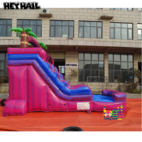 Toboggan aquatique gonflable commercial pour enfants de 14 pieds avec piscine pour fêtes en extérieur