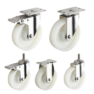 2,5/3/4/5 Zoll Edelstahl Industrie gummi wagen Räder aus drehbaren <span class=keywords><strong>Nylon</strong></span>/PP-Lenkrädern mit Bremse - Product Image 2